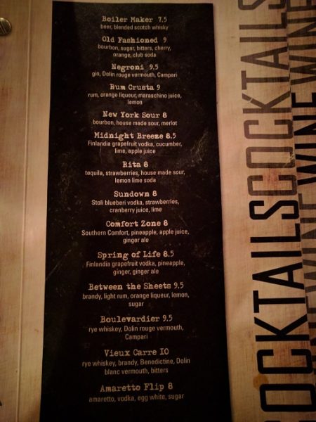 Still Portsmouth VA drinks menu - cocktails 1