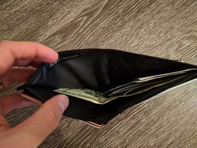 Big Skinny Wallet - section for cash