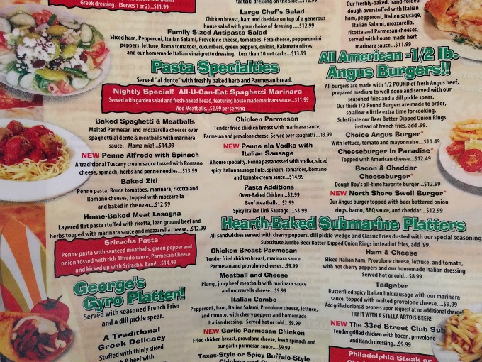 Dough Boys Virginia Beach menu - pasta, burgers & subs