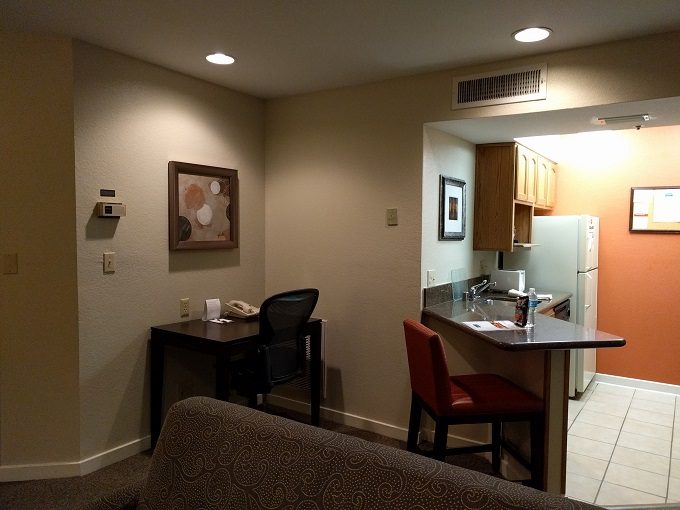 Staybridge Suites Herndon Dulles kitchen and desk