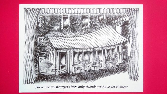 Stage Door Cafe postcard