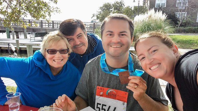 The four of us post-race