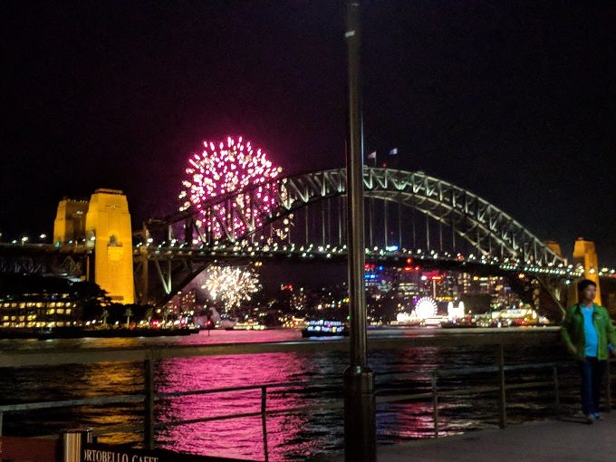 Fireworks over the Sydney Harbor Bridge