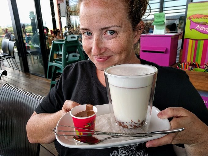 Hot chocolate with chocolate shot