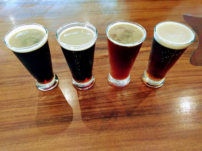 Hunter Beer Co - from left Hunter Bock, Slaked Magpie, Christmas Pudding Beer and Daniel's Delectable And Delightfully Rubicund Elixir Infused With Lupulin Goodness (a red IPA)