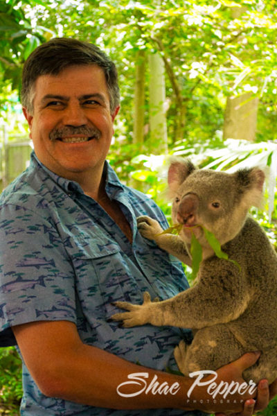 Steve holding a koala