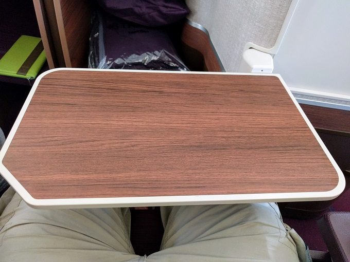 Thai Airways MEL-BKK business class tray table