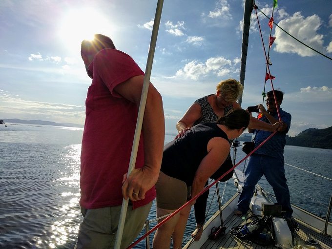 The three of us about to jump in to Lake Taupo