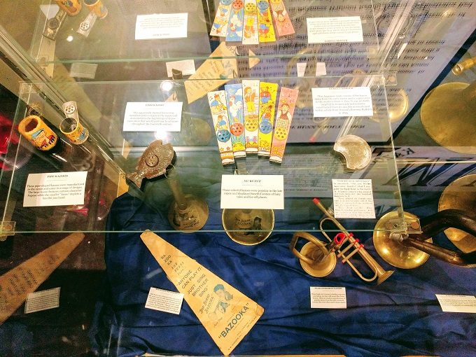All kinds of different kazoos at the Kazoobie Kazoo Museum