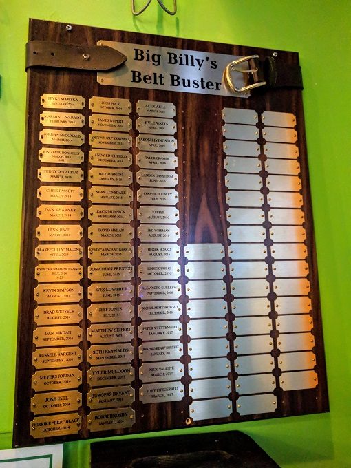 Big Billy's Burger Joint Belt Buster Challenge winners