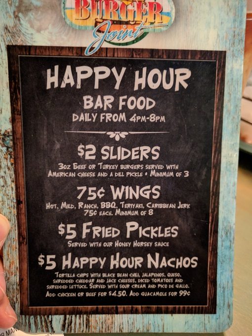 Big Billy's Burger Joint Happy hour bar food