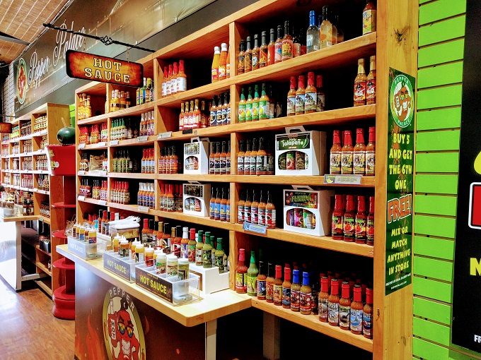 Just some of the Pepper Palace's hot sauces
