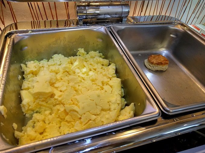 Comfort Inn Greenville SC breakfast - Scrambled egg and biscuits