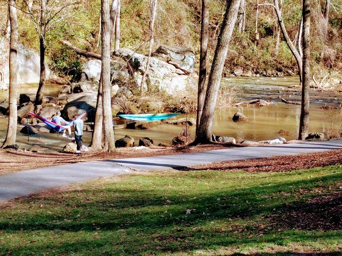 Hanging out (quite literally) at Falls Park On The Reedy