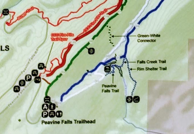 Peavine Falls Trail Map