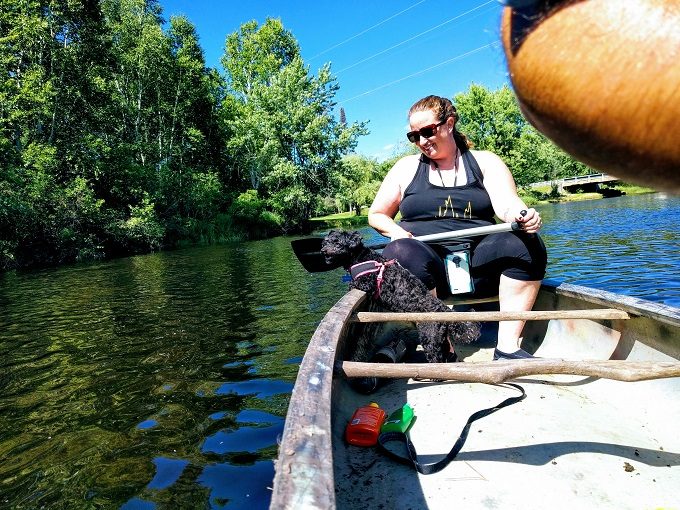 Truffles loving her canoe experience