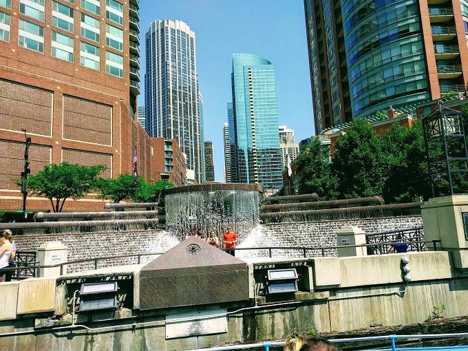 Centennial Fountain in River Esplanade Park, Chicago