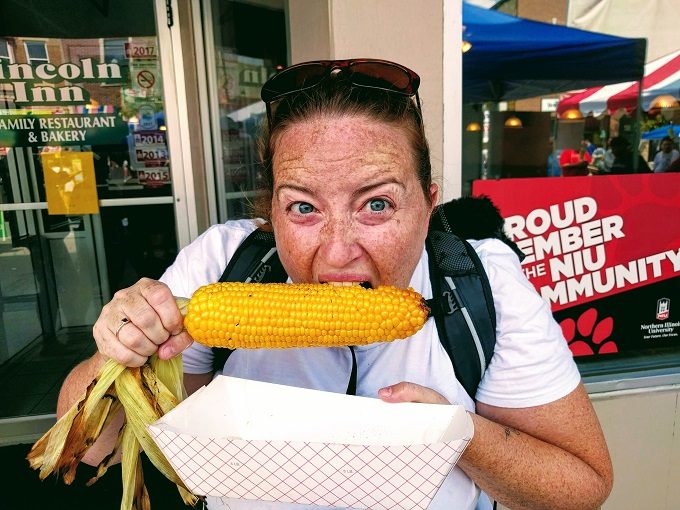 Eating corn - the only worthwhile moment of Cornfest