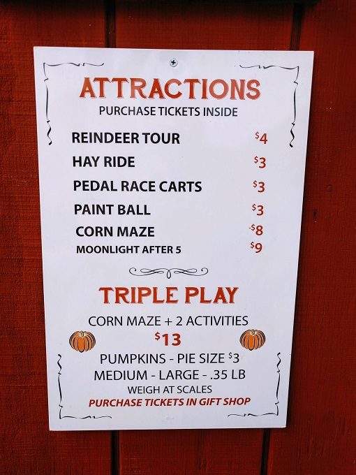 Hardy's Reindeer Ranch, Rantoul IL - Price list for activities at Hardy's Reindeer Ranch