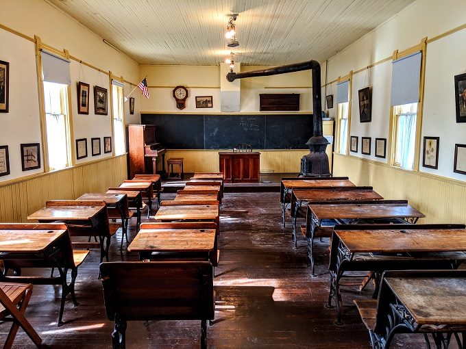 Inside the school house at Heritage Square in Lindsborg, Kansas