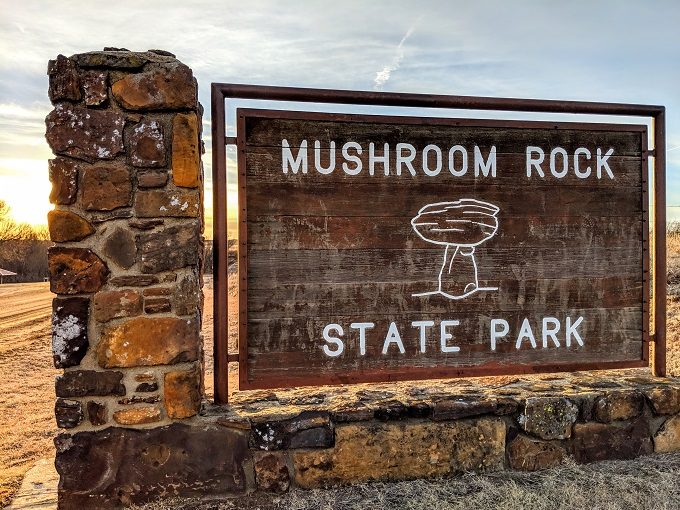 Mushroom Rock State Park sign