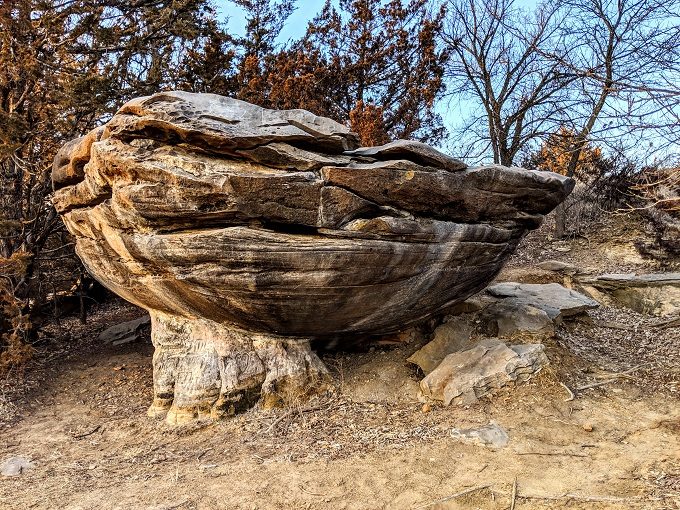 Rock formation at Mushroom Rock State Park