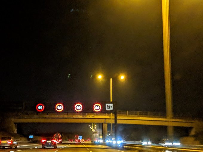 Variable speed limit on UK motorway
