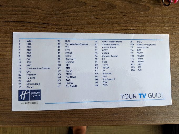 Holiday Inn Express Horse Cave, Kentucky - TV channel selection