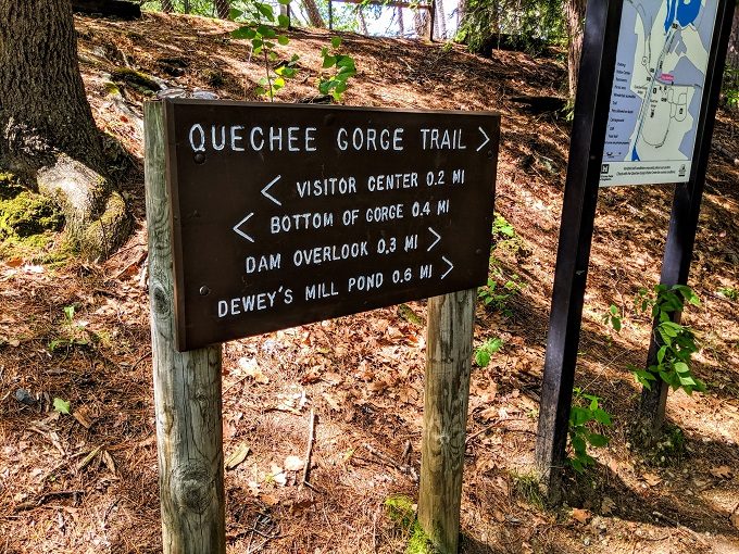 Quechee Gorge Trail sign