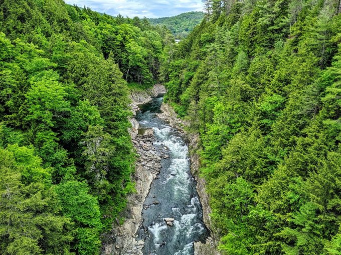 View of Quechee Gorge from the other side of the bridge