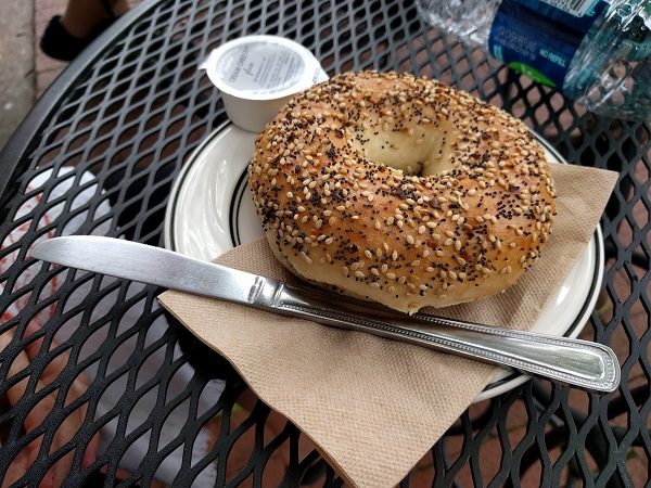The Coffee Shoppe Portsmouth VA everything bagel with cream cheese