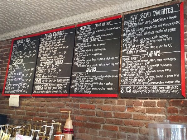 The Coffee Shoppe Portsmouth VA menu board