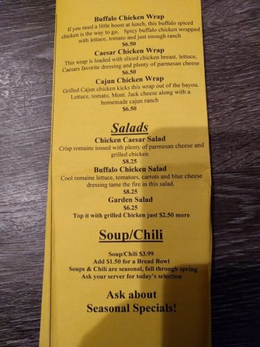 The Coffee Shoppe Portsmouth VA menu - wraps, salads, soup and chili