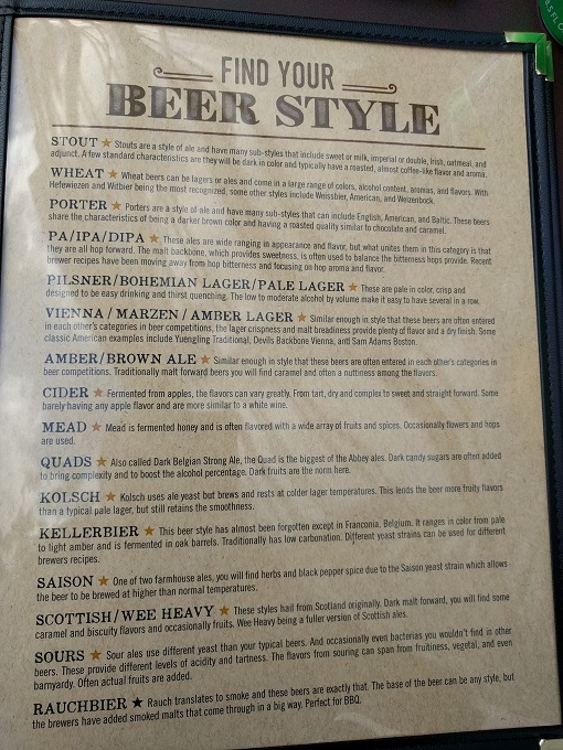 Grain menu - beer guide
