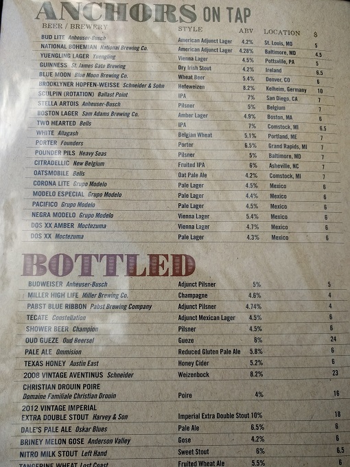 Grain menu - other beers