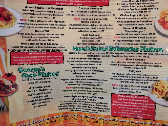 Dough Boys Virginia Beach menu - pasta, burgers & subs 2