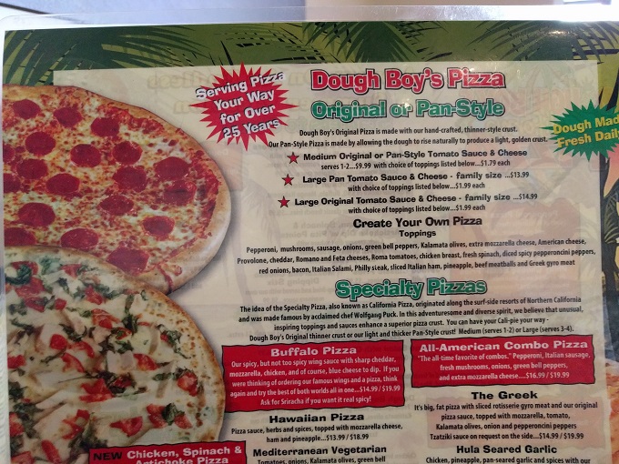 Dough Boys Virginia Beach menu - pizza
