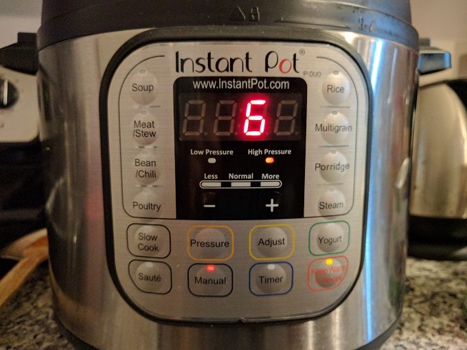 Pressure cook for six minutes