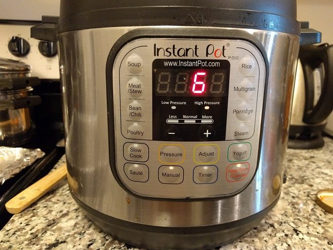 Set Instant Pot for 6 minutes