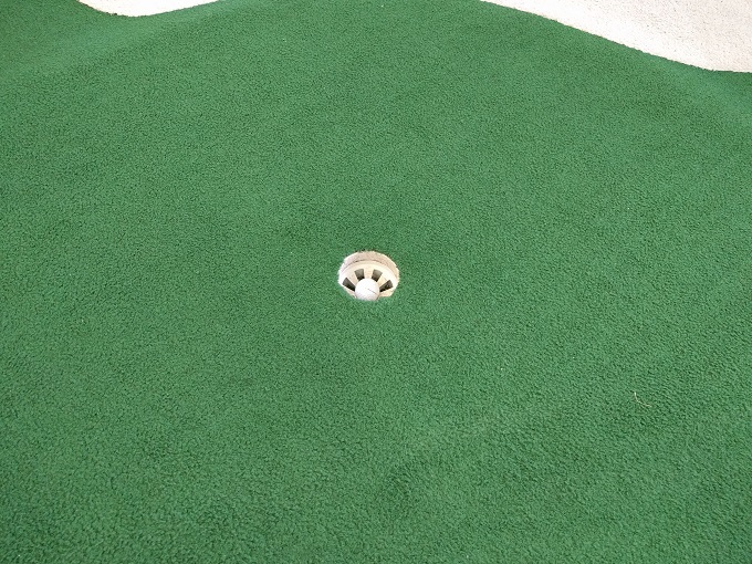 Top Gun Mini Golf hole in one