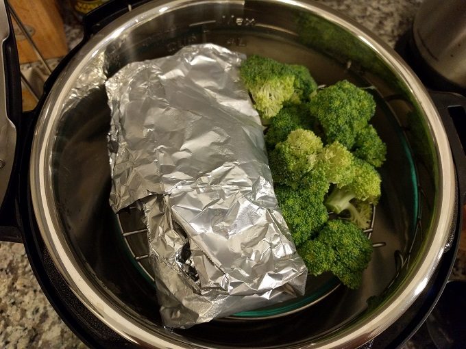 Broccoli added to the Instant Pot