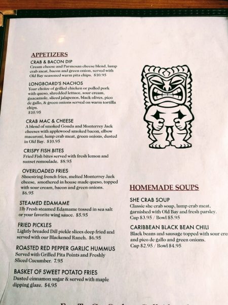 Longboards, Portsmouth VA menu - appetizers and soups