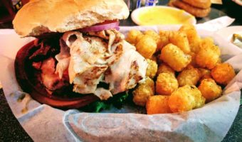 The Village Grill, Roanoke VA - Finish The Mission sandwich with tater tots