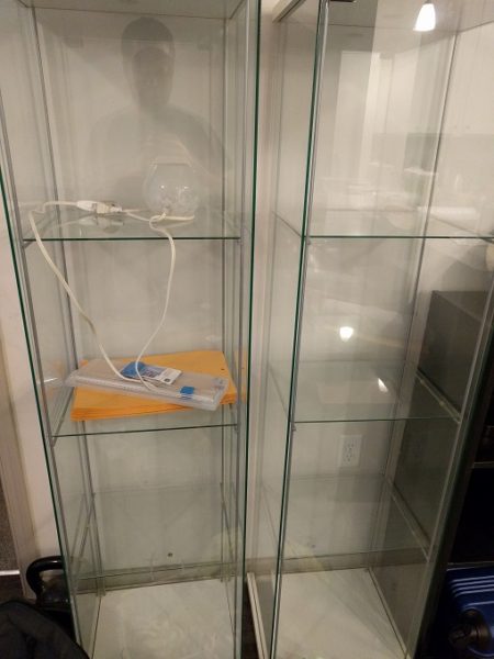 2 glass cabinets