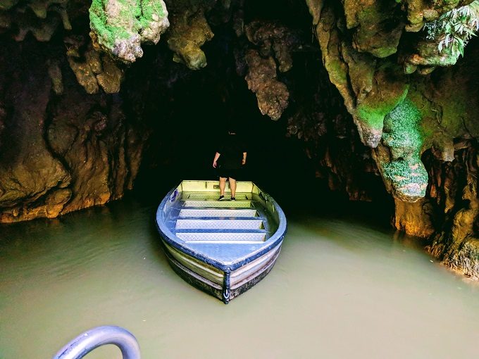 Boat returning into the Waitomo Glowworm Caves
