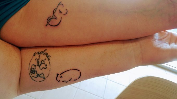 Koala and wombat tattoos