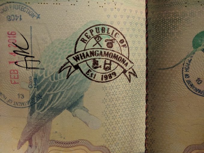 Republic of Whangamomona passport stamp