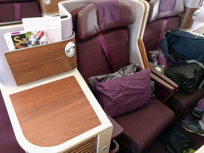 Thai Airways MEL-BKK business class seat