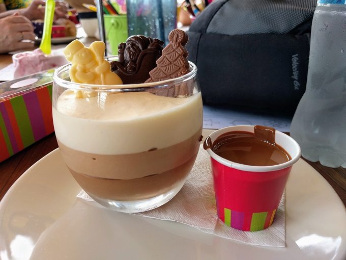Triple chocolate mousse and chocolate shot