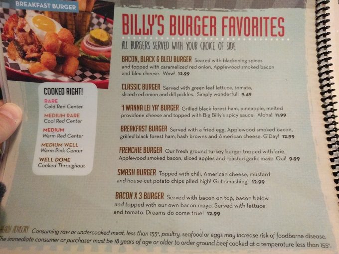 Big Billy's Burger Joint Burgers